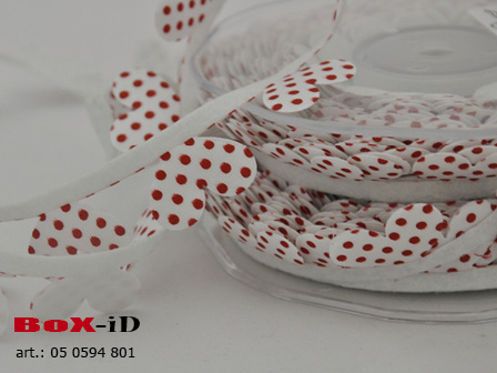 Lovely dot hearts 801 weiss/rot 25 mm x 15 m